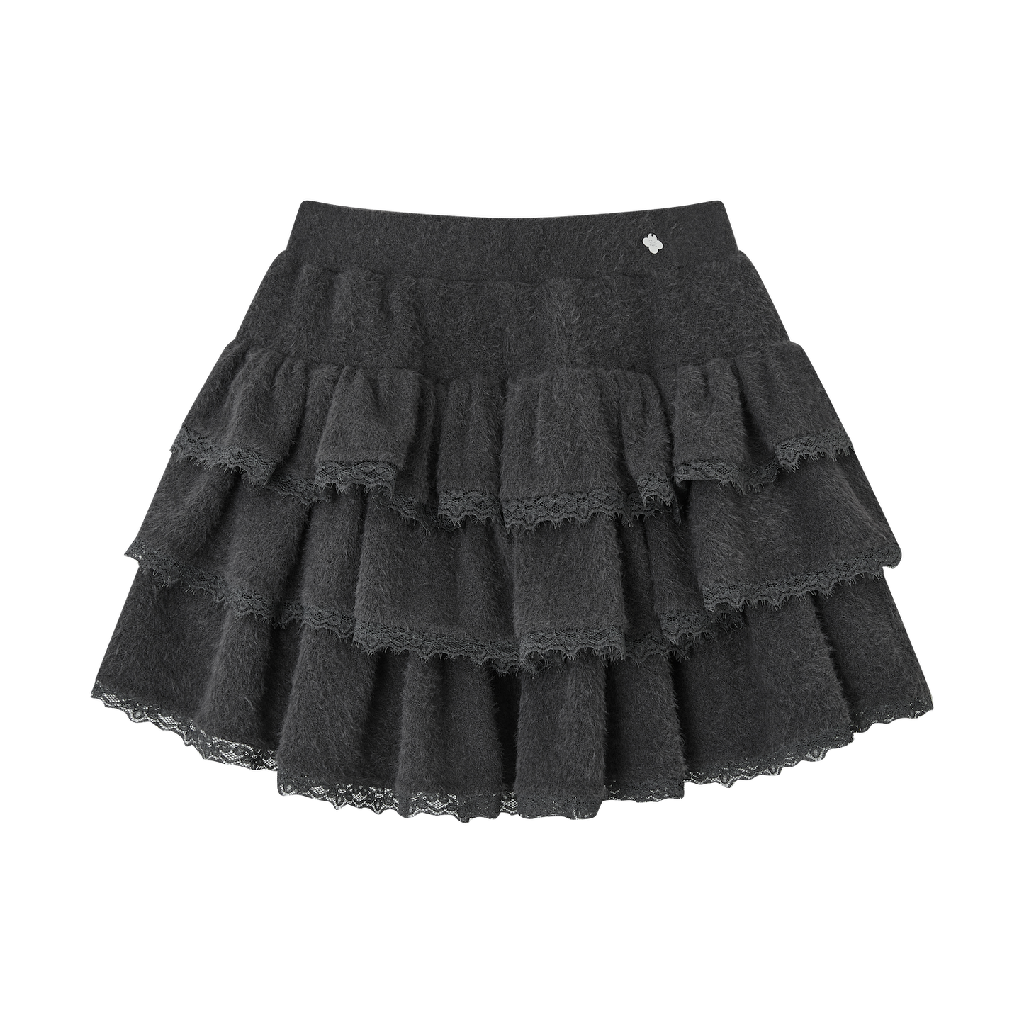 Lace Spliced Velvet Skirt