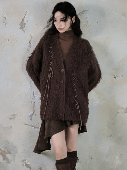 loose sweater knitted cardigan jacket