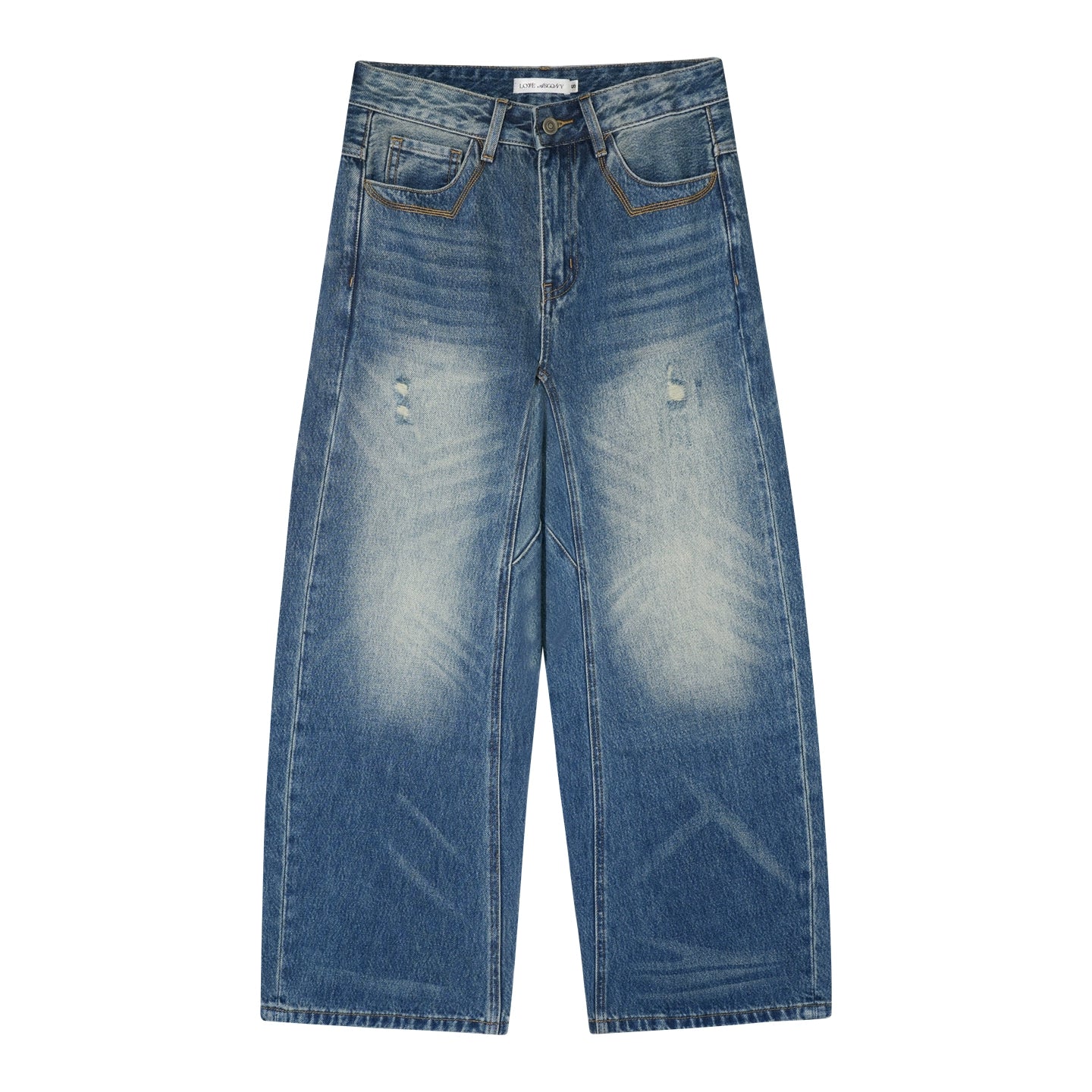 Retro Washed Denim Pants
