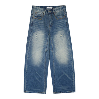 Retro Washed Denim Pants