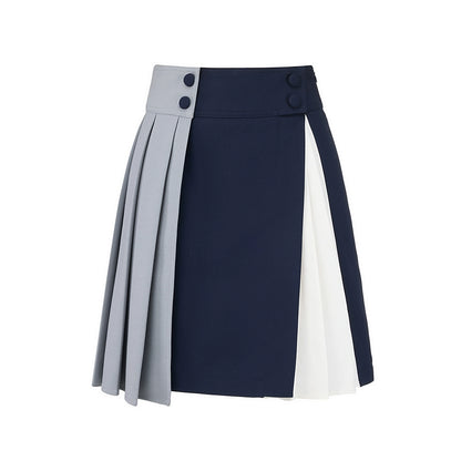 Detachable Pleated A-Line Skirt