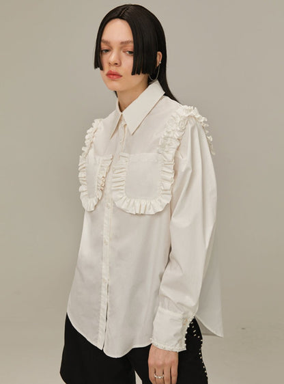 Sleeve multi-layer lace shirt