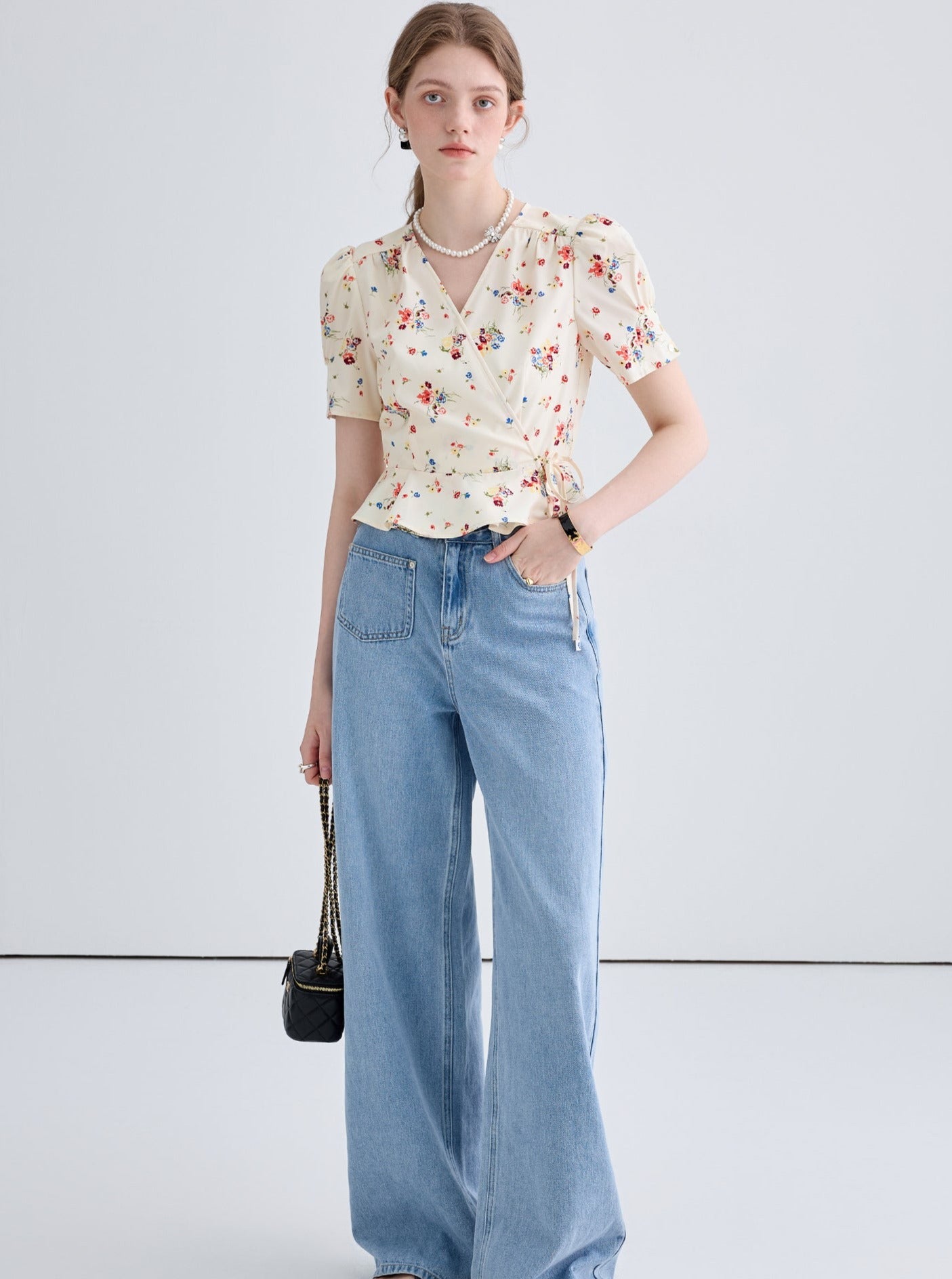 French Floral Slimming Shirt