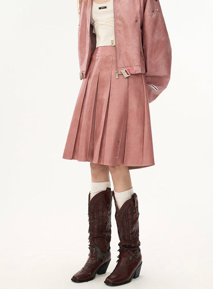 coat and pleated skirt Set-up