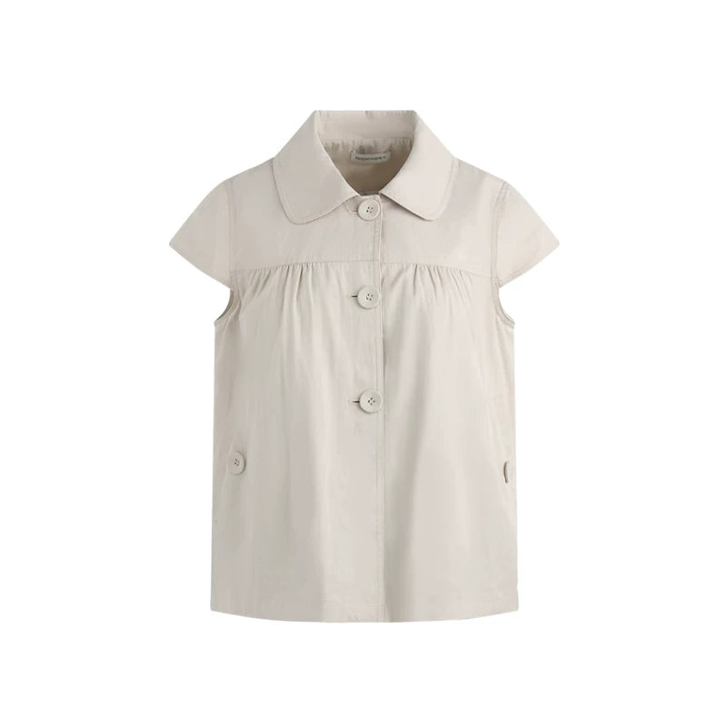 Doll Collar Flutter Sleeve Cardigan