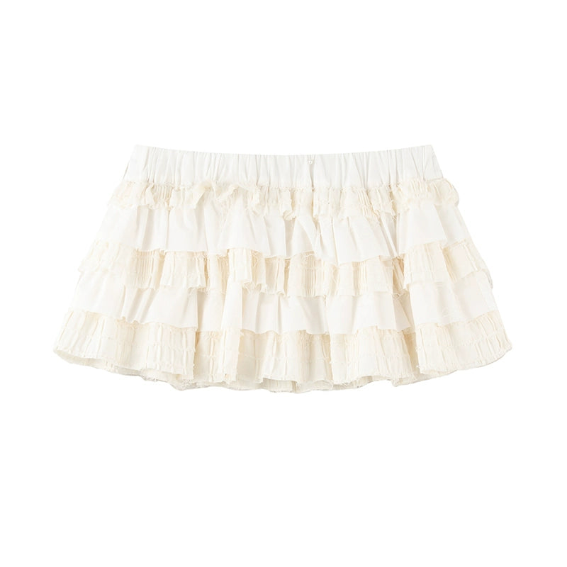 Bubble Sleeve Two Piece Cake Skirt Set-Up