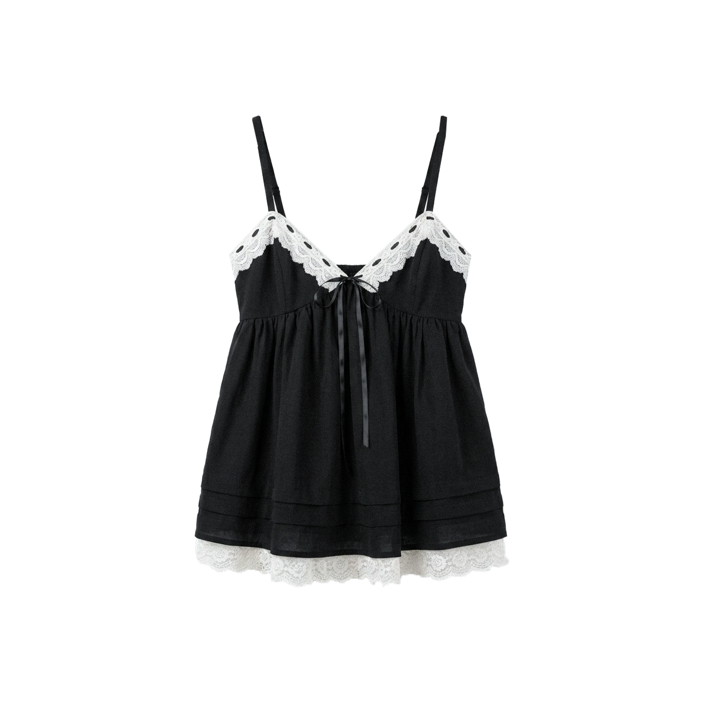 Color-Block Lace Strap Top Set-Up