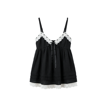 Color-Block Lace Strap Top Set-Up
