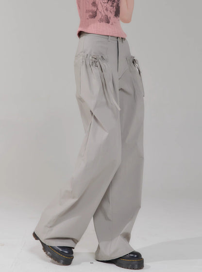 Retro High Waist Gray Pants