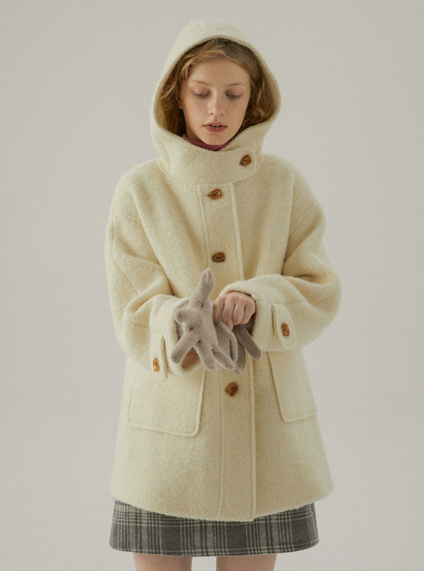 VINTAGE WOOL SMALL WEARING THICK COAT