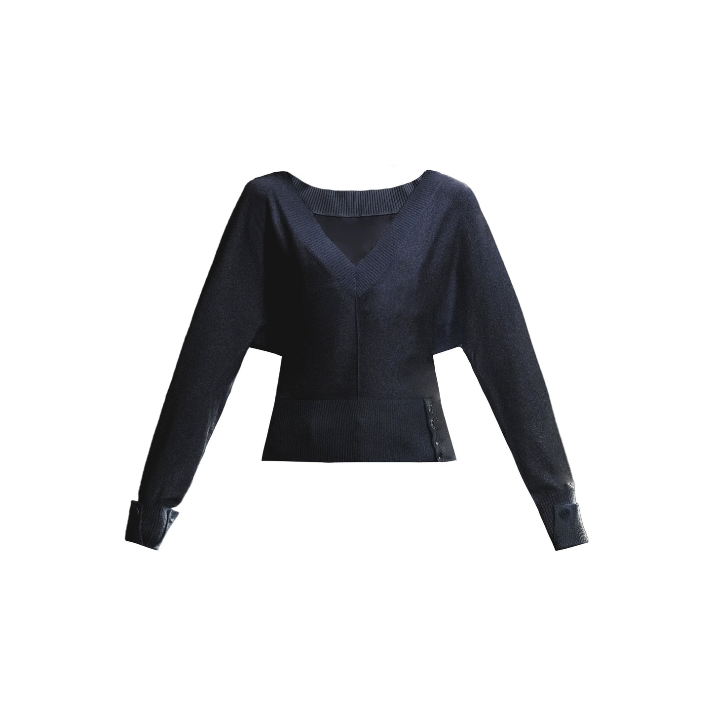 Lazy V-Neck Knit Top