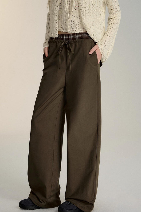 Double-Waistband Wide-Leg Trousers