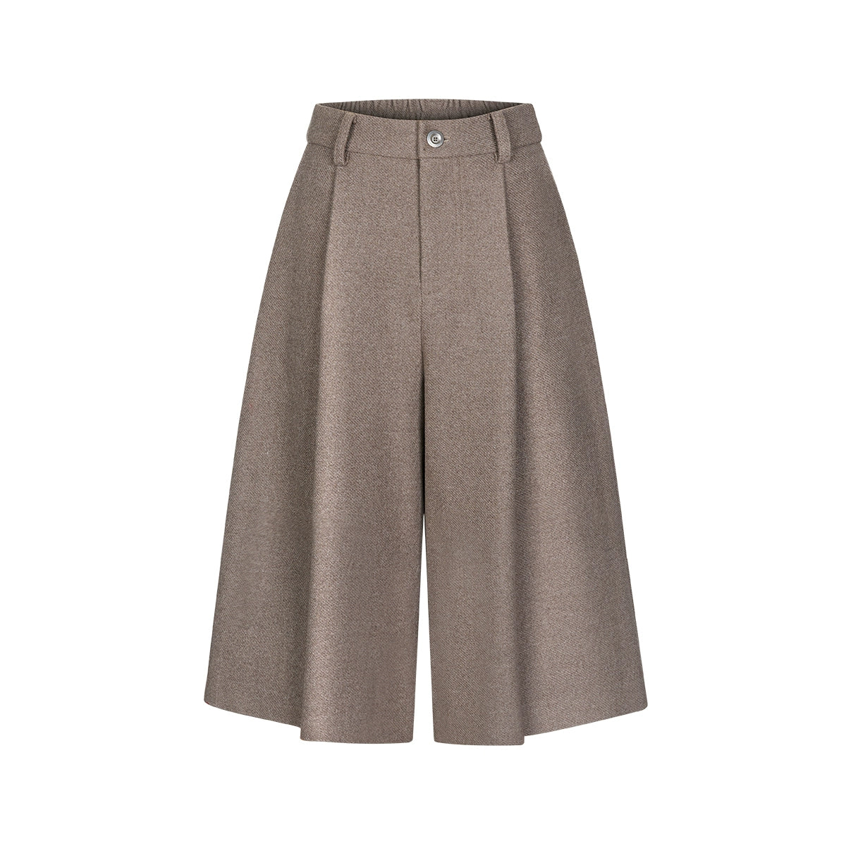 Woolen Pleated Cropped Pants