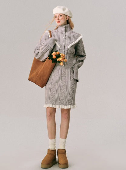 french sweater skirt suit