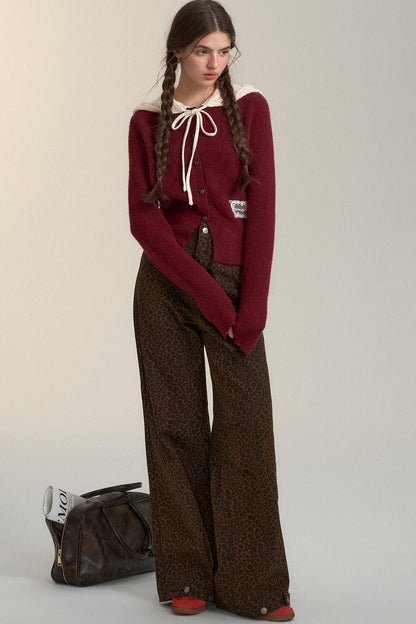 Cut-Out Hooded Knit Cardigan