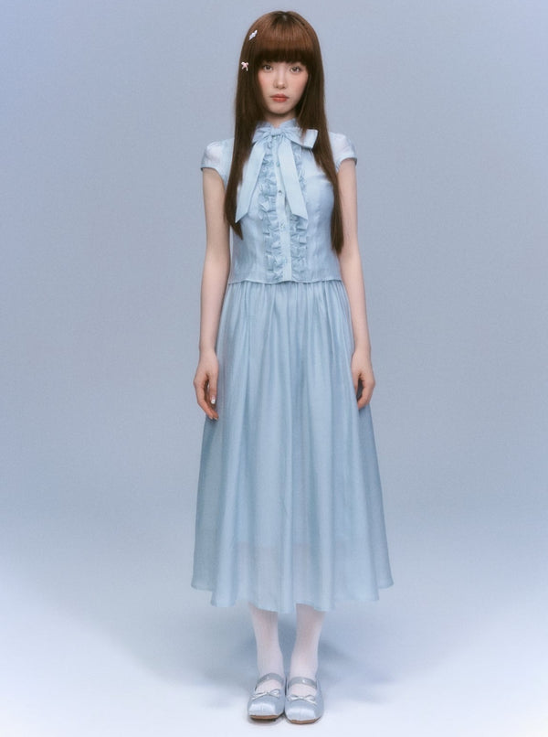 Mist Girl Blue Bow Chinese Set