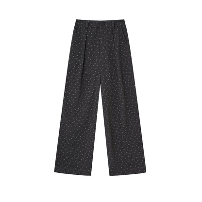 Printed Bow Woolen Trousers