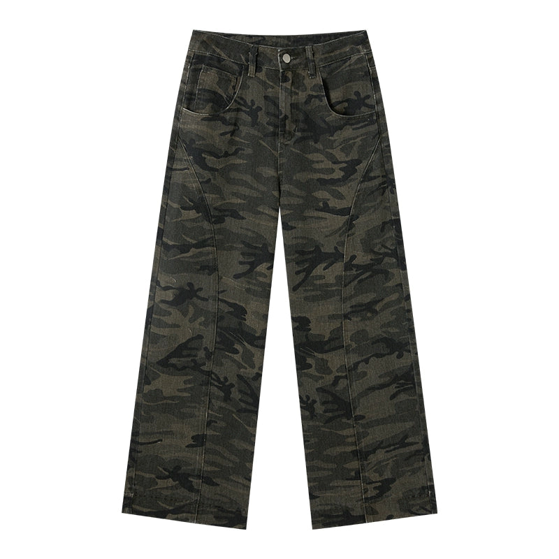 Camouflage Seam Cargo Pants