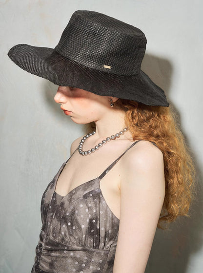 Black Woven Hat