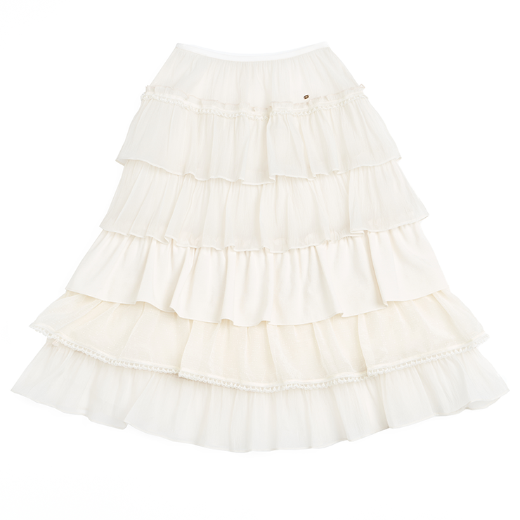 Hand-Dyed French Ruffled Skirt