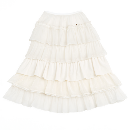 Hand-Dyed French Ruffled Skirt