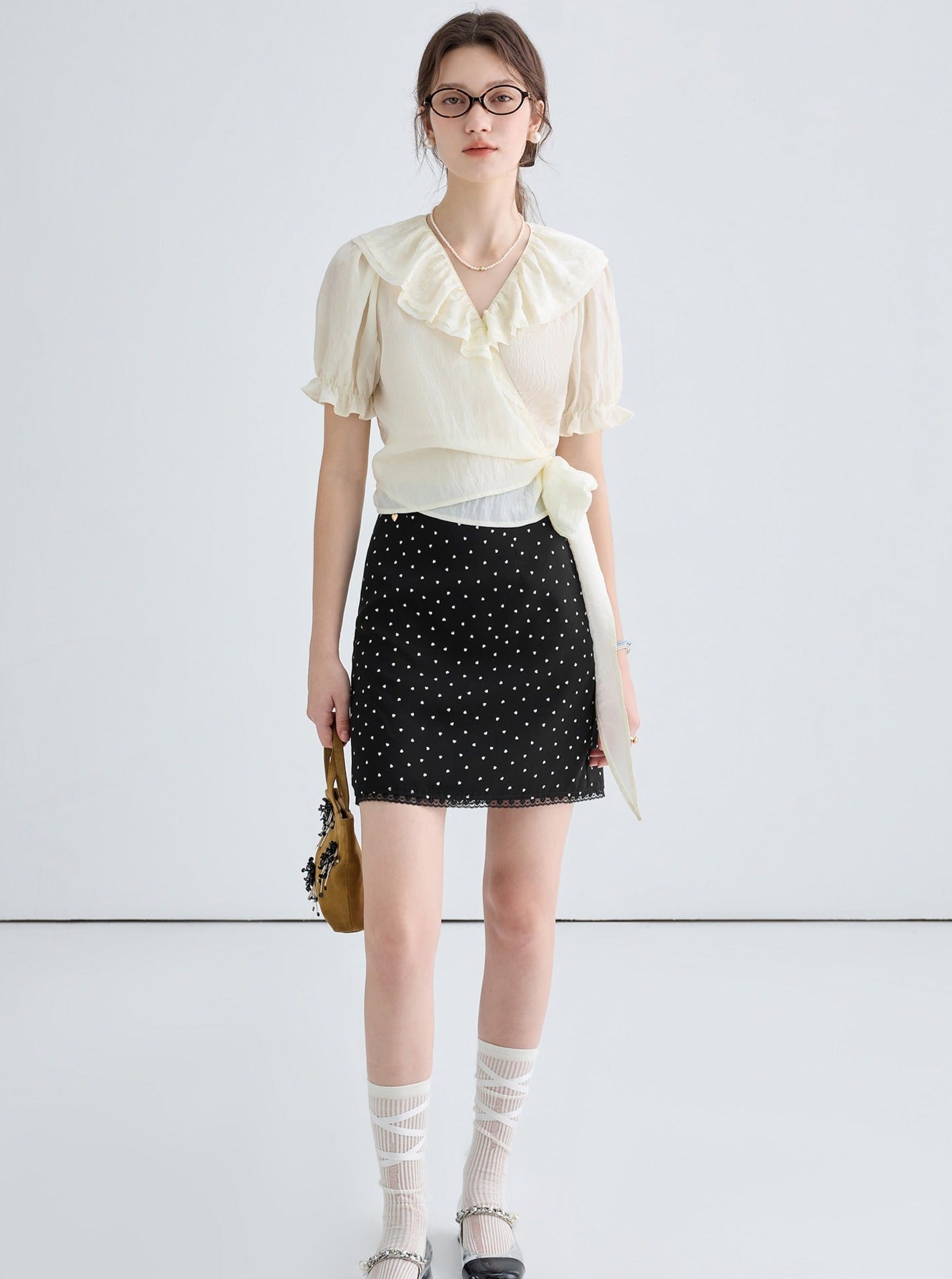 Sweet Peach Polka Dot Skirt