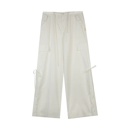 Drawstring Bow Wide-Leg Cargo Pants