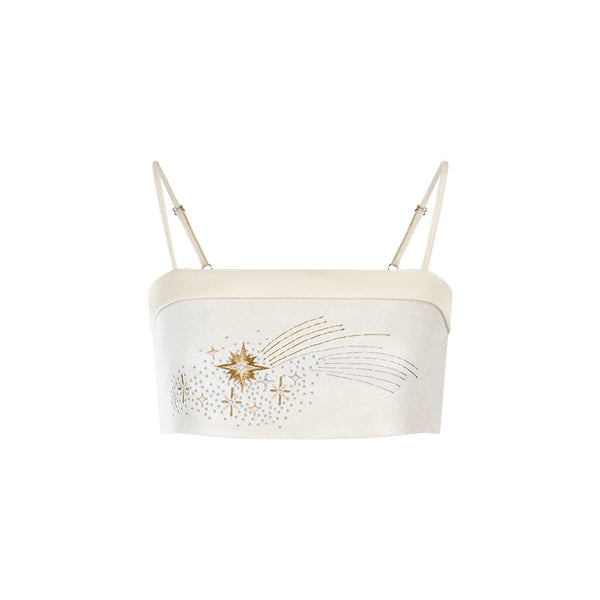 Lace Collar Knit Camisole Set