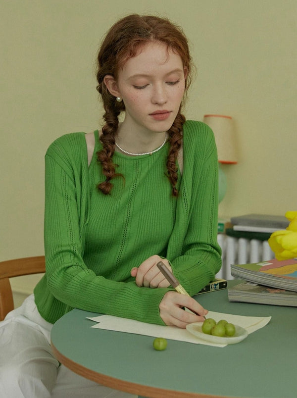 knit two-piece tops set