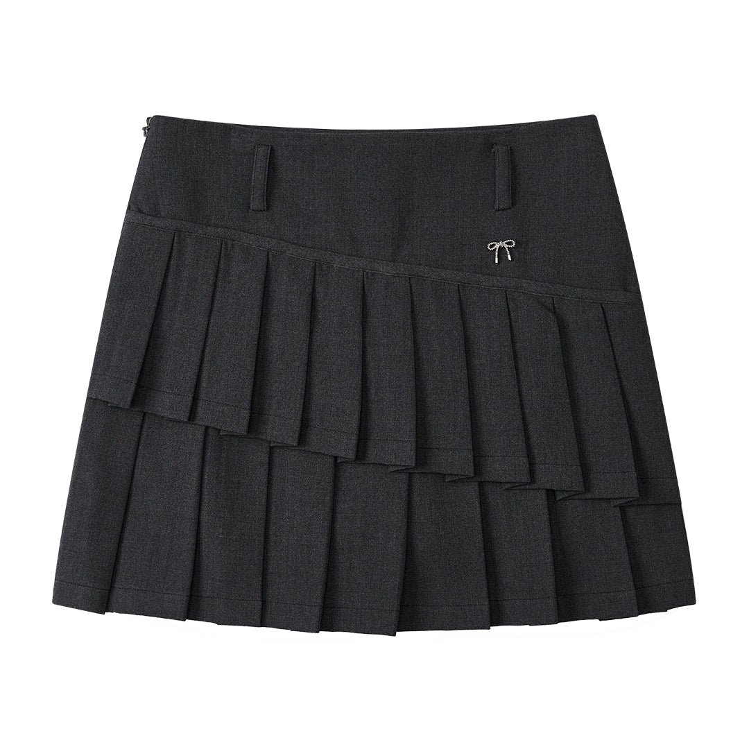 Grey High Waist Pleated Set-Up