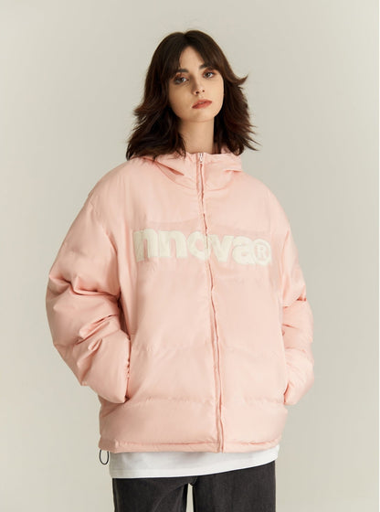 Basic LOGO hooded thick coat