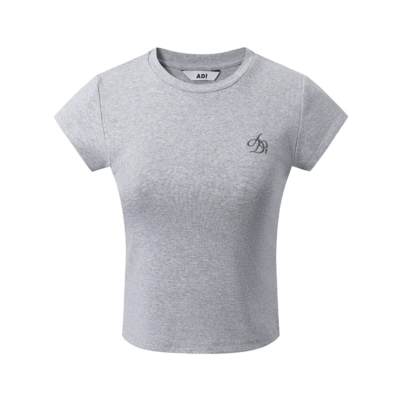 Solid Crew Neck Crop Top