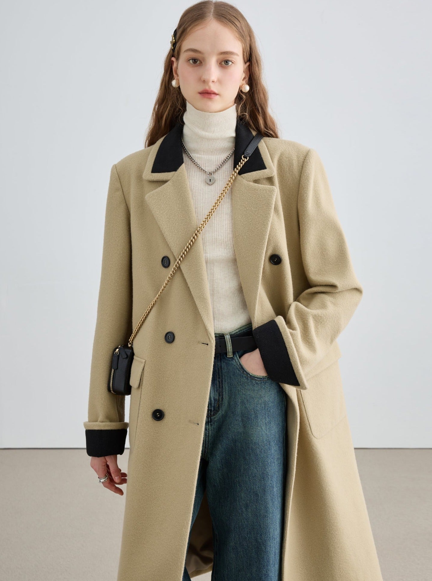 High-quality Collar Tweed Coat