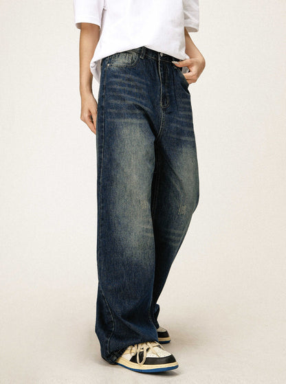 Wide Leg Dark Blue Pants