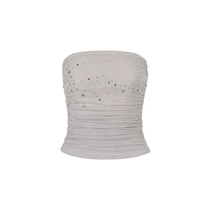 Beaded Pleated Acetate Bustier and Skirt Set-Up
