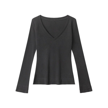 Retro V-neck Basic Top