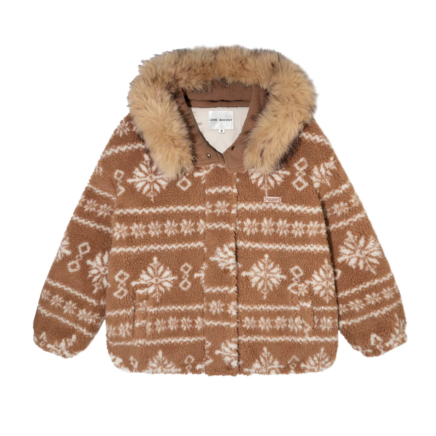 Fair Isle Fur Collar Jacket
