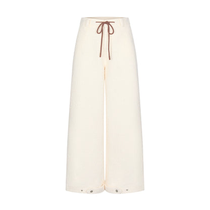 Thick Lambswool Straight-Leg Pants