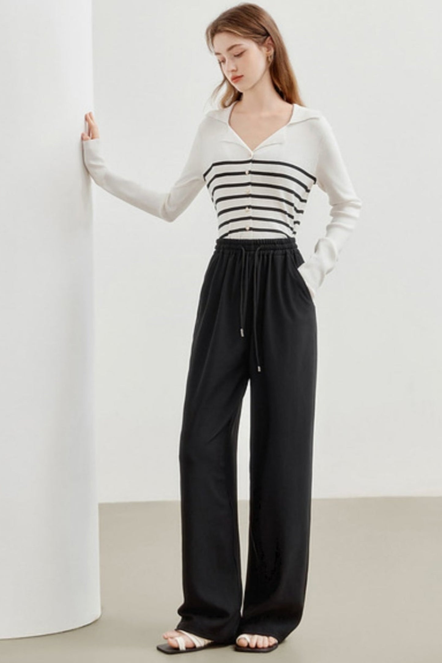 Loose Drape Wide-Leg Pants