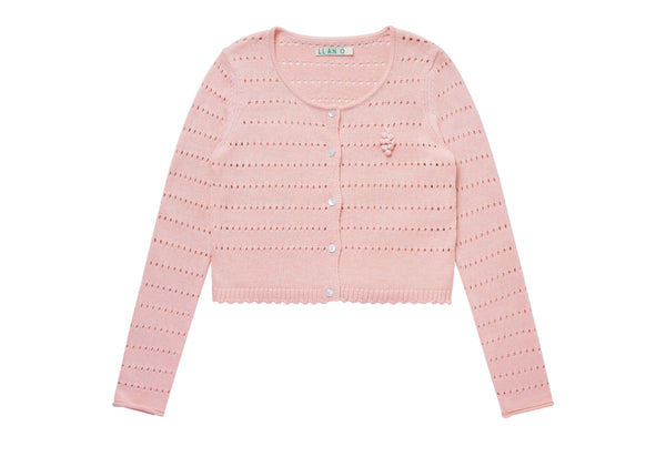 Grape Cut-Out Sweater Top And Cardigan Set