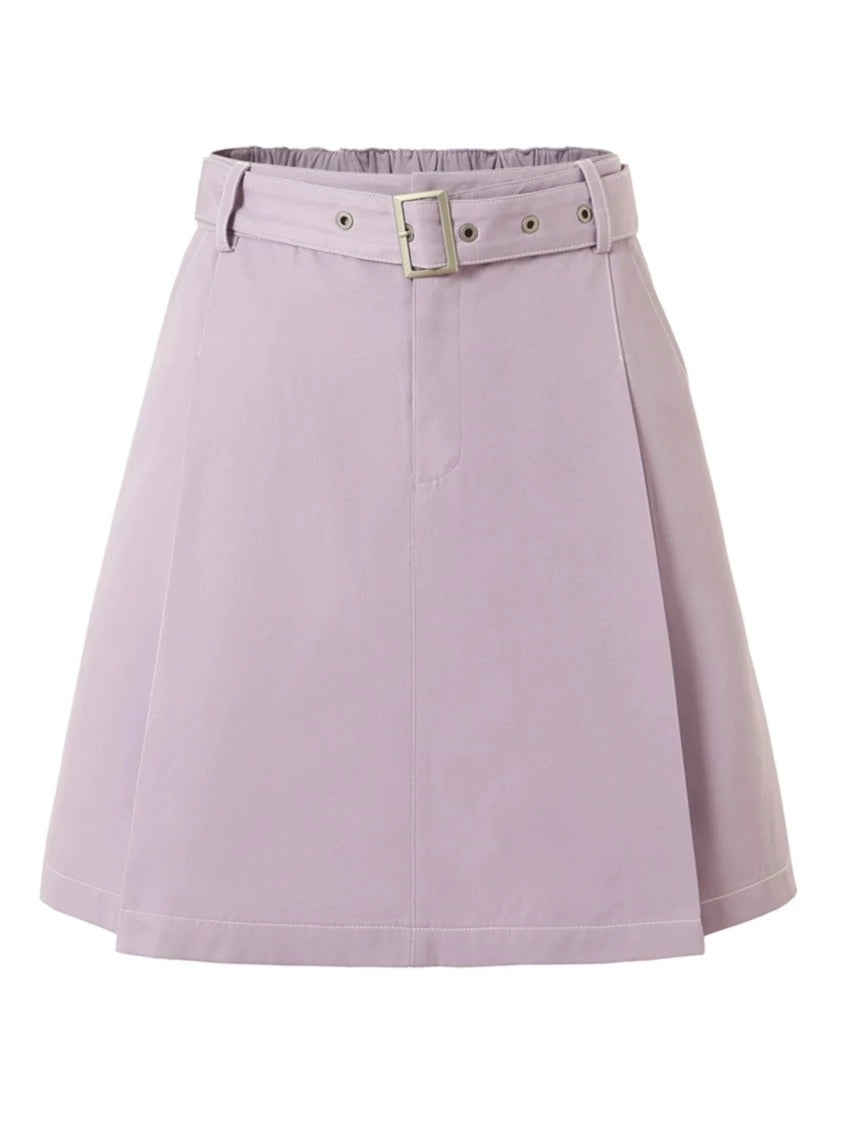 High Waist Contrast Short Skirt