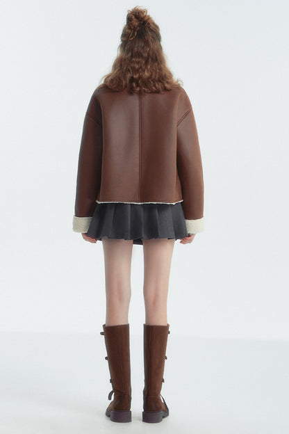 Lapel Detail Fur Jacket