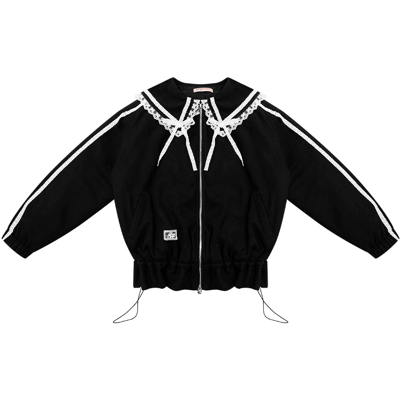 American Vintage Lace Splicing Cotton Jacket