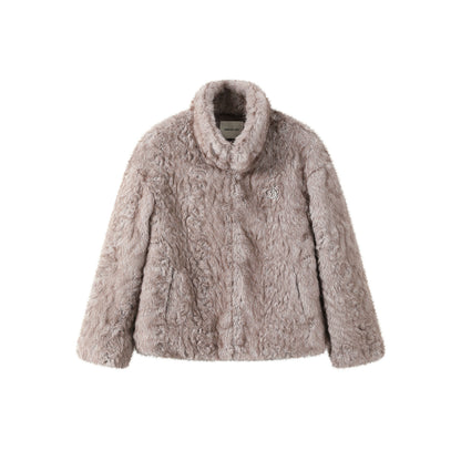 Stand-Up Collar Fur Coat