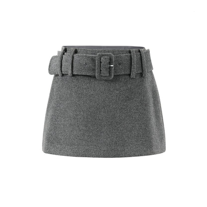 Woolen A-Line Culottes Skirt