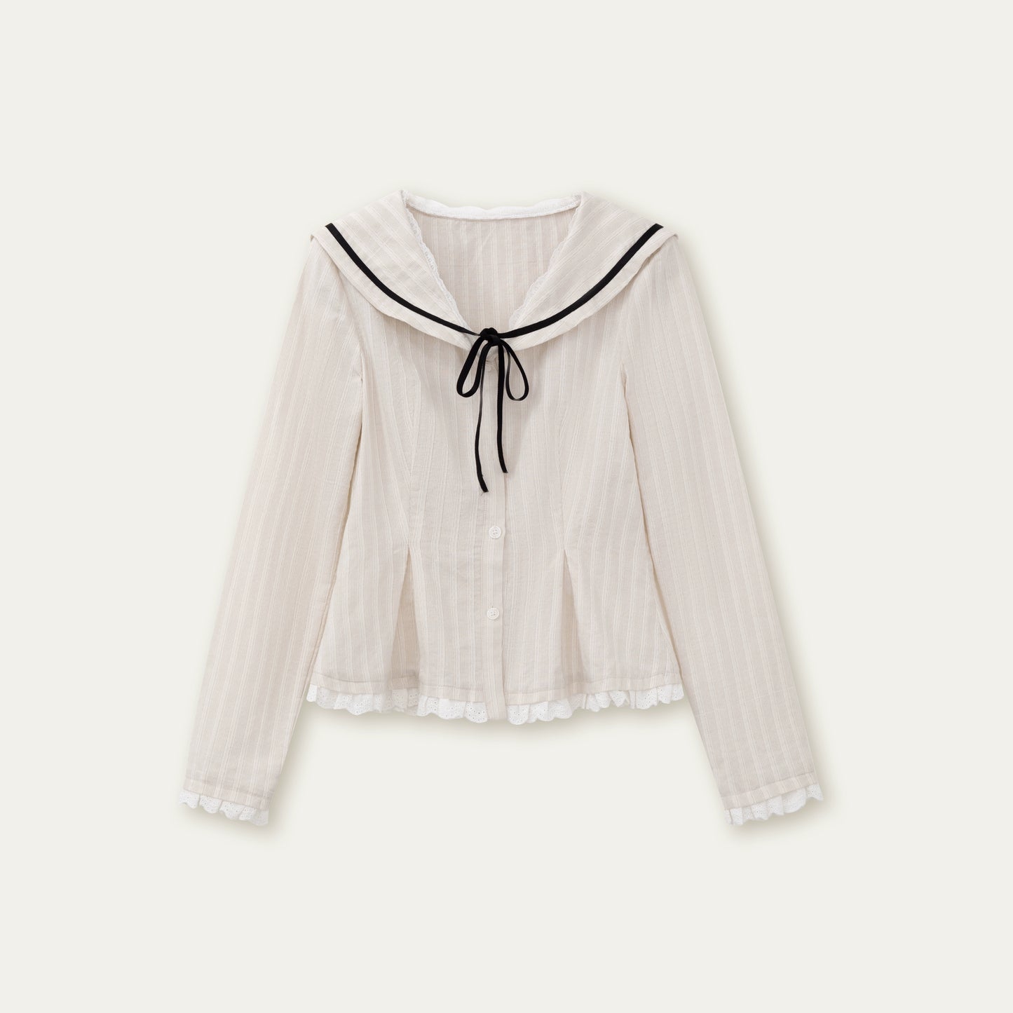 Texture Long Sleeve Waist Shirt Set-Up