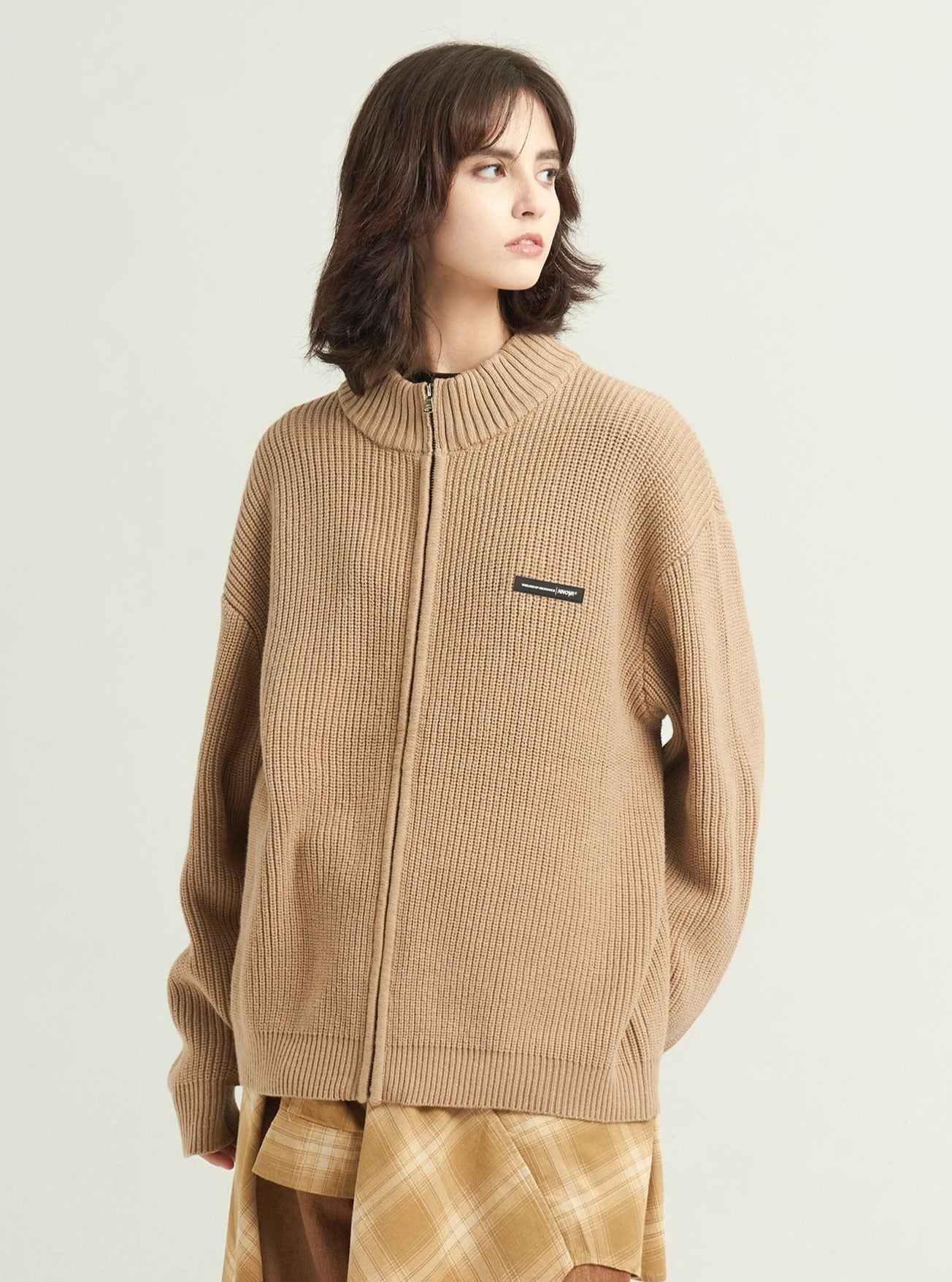 Tide plain basic stand-up collar sweater