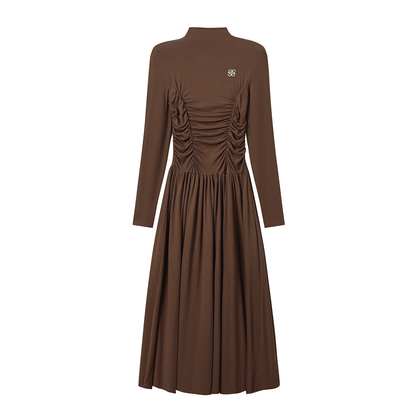 Preppy Braun Maxi Kleid