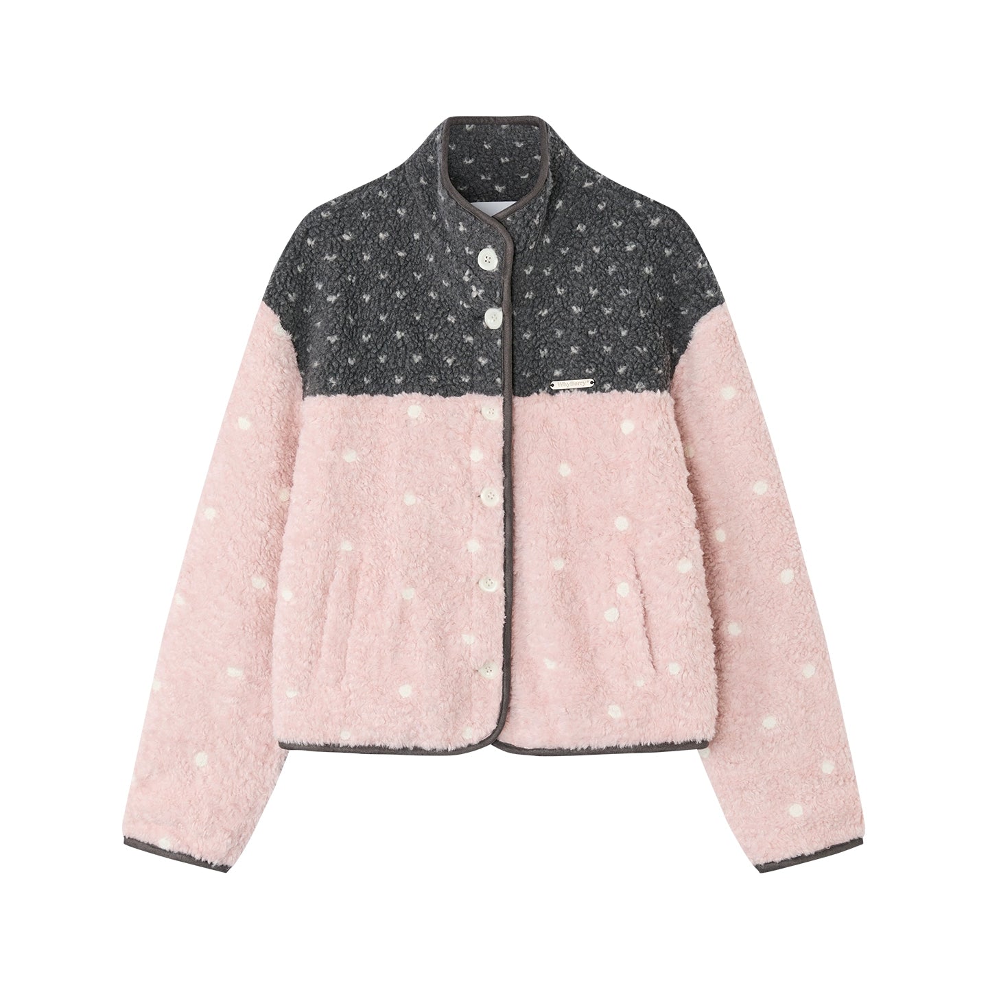 Lambswool Polka Dot Patchwork Jacket