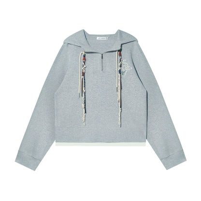 Embroidered Flower Sweatshirt